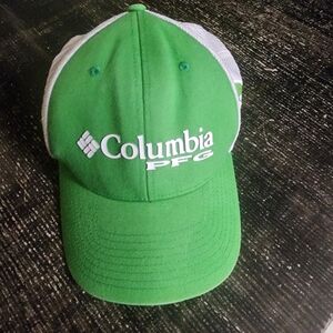 Columbia PFG Green and White Cap